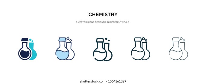 chemistry icon in different style vector illustration. two colored and black chemistry vector icons designed in filled, outline, line and stroke style can be used for web, mobile, ui