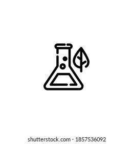Chemie-Symbol. Ökologie-Symbol. Einfach, flach, schwarz, Umriss.