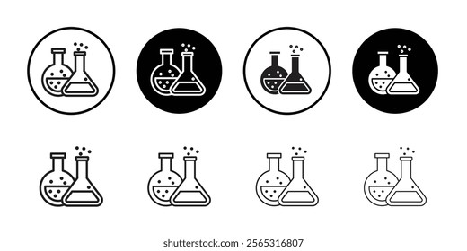 Chemistry icon Flat art in black and white isolated