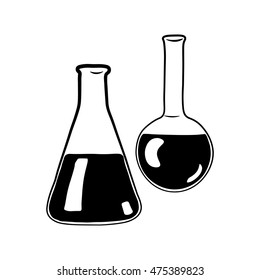 chemistry icon. Laboratory equipment symbol. Vector illustration. Isolated On White Background