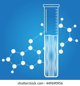 Chemistry icon. Laboratory flask. Abstract science background. Vector illustration. 

