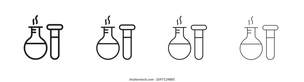 Diseño de línea de icono de química. conjunto de iconos de Vector de línea delgada.