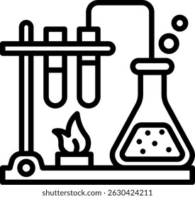Ilustração do vetor da linha do ícone da química