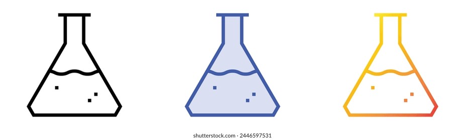 icono de química. Diseño de estilo de relleno lineal, azul y degradado aislado sobre fondo blanco