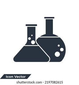 chemistry icon logo vector illustration. test tube symbol template for graphic and web design collection