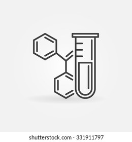 Chemistry Icon Or Logo - Vector Science Technology Symbol Made Of Lab Glass Test Tube And Formula
