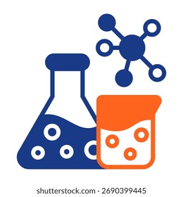 Icono de química Ilustración vectorial de color mezclado