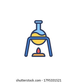 Chemistry icon on isolated white background, Laboratory filled line icon, Flask illustration for logo, ui, web, apps, banner, poster, brochure, infographic, etc.