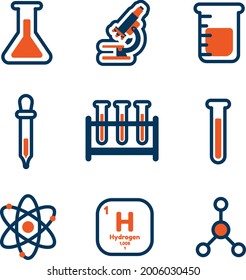 Chemistry Icon Set - Amazing vector icon of chemistry related equipments suitable for website, apps, icon, lab sign, illustration and aducational science purpose in general - Vector Icons