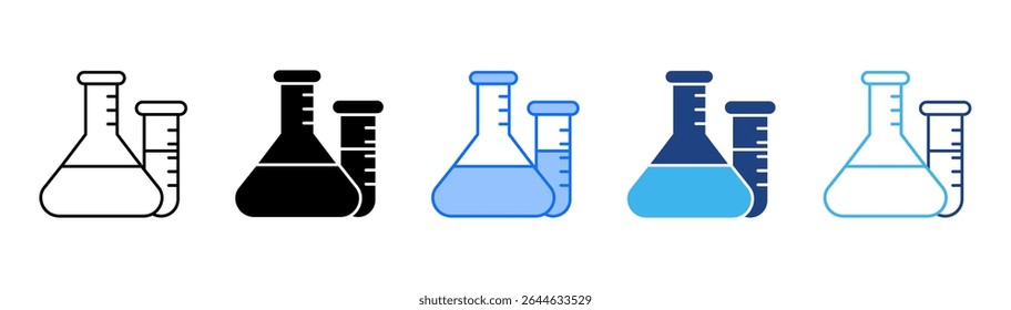 Ícone de química definir coleção de vários estilos