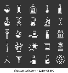 Chemistry icon set. Simple set of chemistry vector icons for web design isolated on gray background