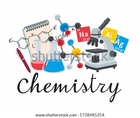 Chemistry Icon. A set of subjects for designating school discipline