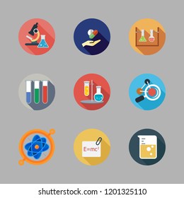chemistry icon set. vector set about physics, flask, molecule and science icons set.