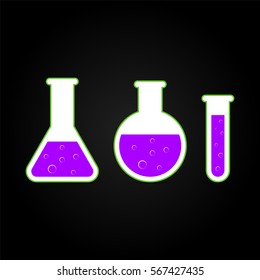 Chemistry icon set. Vector illustration of icon beaker.