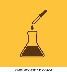 The chemistry icon. Test and analysis, genetics, laboratory, biology symbol. Flat Vector illustration