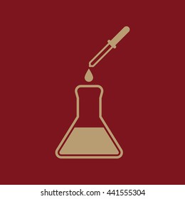 The chemistry icon. Test and analysis, genetics, laboratory, biology symbol. Flat Vector illustration