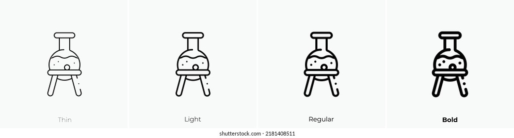 chemistry icon. Thin, Light Regular And Bold style design isolated on white background