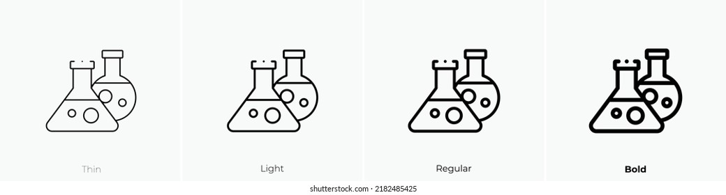 chemistry icon. Thin, Light Regular And Bold style design isolated on white background