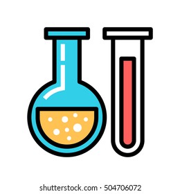 Chemistry icon. Chemistry vector. Chemistry Experiment Lab icon. Filled outline icon.