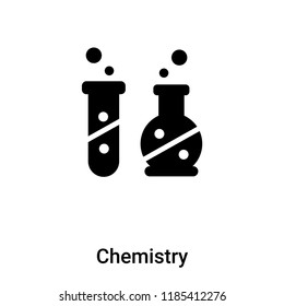 Chemistry icon vector isolated on white background, logo concept of Chemistry sign on transparent background, filled black symbol