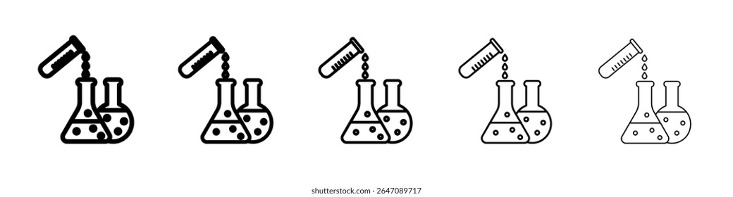 Chemistry icon vector outline symbol or illustration