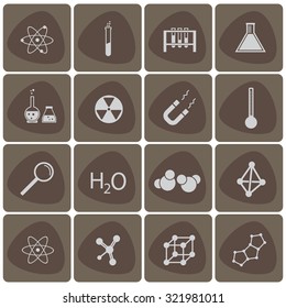 Chemistry icon vector set white