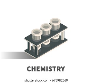 Chemistry icon, vector symbol in isometric 3D style isolated on white background.