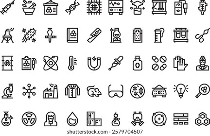 Chemistry icons High-Quality Vector Icons Collection with Editable Stroke. Ideal for Professional and Creative Projects