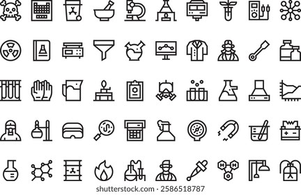 Chemistry icons High-Quality Vector Icons Collection with Editable Stroke. Ideal for Professional and Creative Projects.