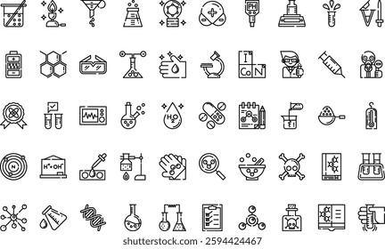 Chemistry icons High-Quality Vector Icons Collection with Editable Stroke. Ideal for Professional and Creative Projects.