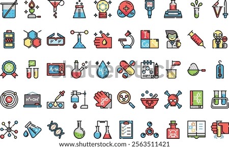 Chemistry icons High-Quality Vector Icons Collection with Editable Stroke. Ideal for Professional and Creative Projects.