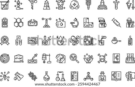 Chemistry icons High-Quality Vector Icons Collection with Editable Stroke. Ideal for Professional and Creative Projects.
