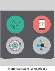 Diseño gráfico de arte vectorial de iconos de química