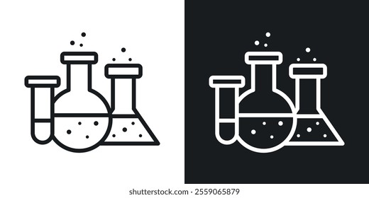 Chemistry icons. vector set in black colors