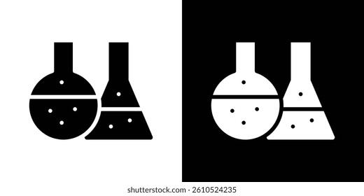 Chemistry icons vector set in solid flat style