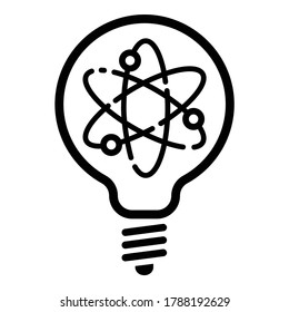 Chemistry Idea Atom Flat Icon Isolated On White Background