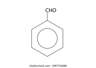 Ilustración química del compuesto Benzaldehído 