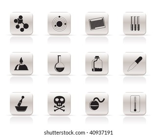 Chemistry industry icons - vector icon set