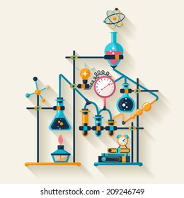 Chemistry infographic. Flat design