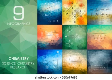 chemistry infographic with unfocused background
