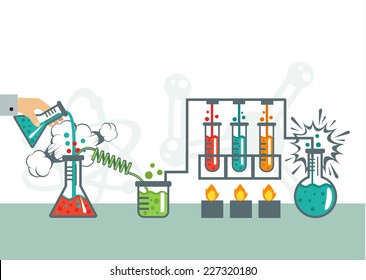 Chemistry infographic vector illustration icon set