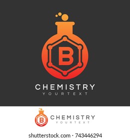 chemistry initial Letter B Logo design