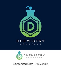 chemistry initial Letter D Logo design