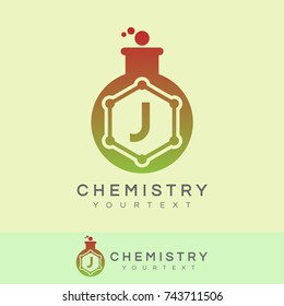chemistry initial Letter J Logo design