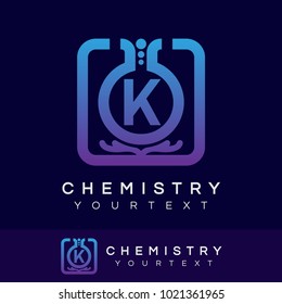 chemistry initial Letter K Logo design