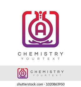 chemistry initial Letter A Logo design
