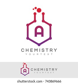 chemistry initial Letter A Logo design