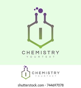 chemistry initial Letter I Logo design