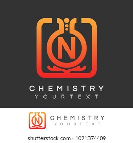 chemistry initial Letter N Logo design