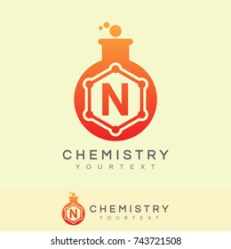 chemistry initial Letter N Logo design